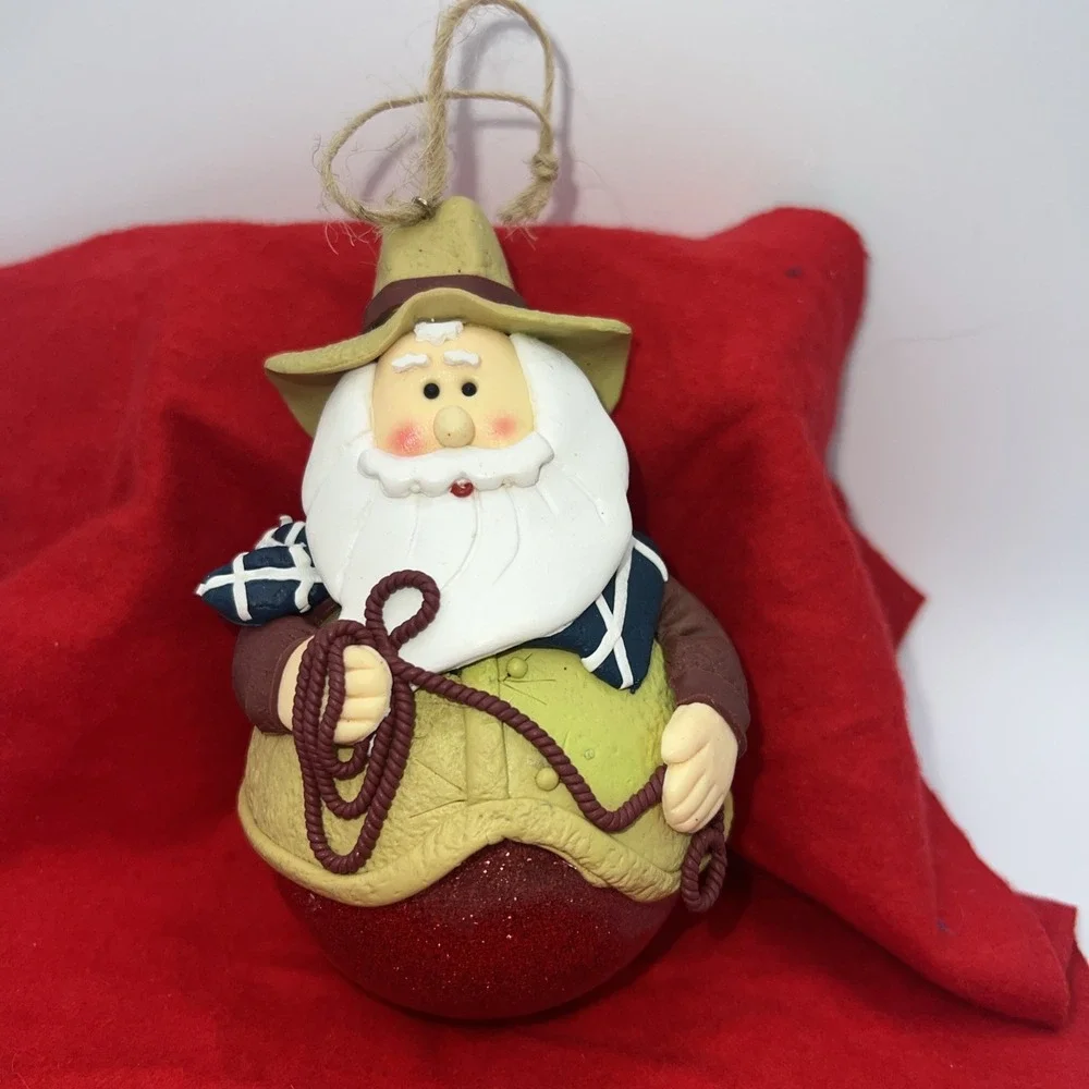 Cowboy‎ Santa Claus Round up Christmas Ornaments 5